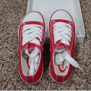 Red toddler girl shoes